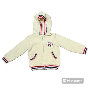 Vintage Boys Cardigan Sweater Tiny Tots Originals Sport Knit Zip Up 60’s 70’s